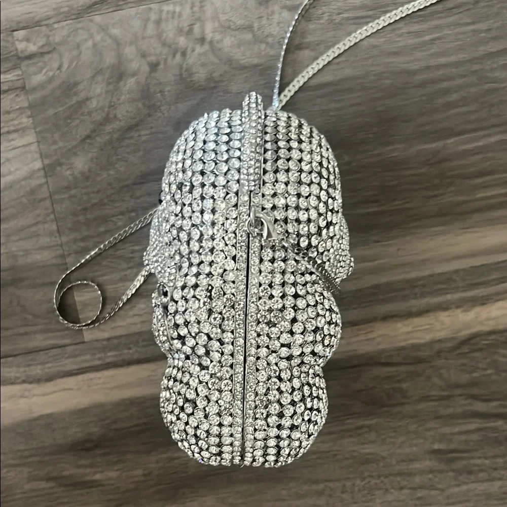 Girls' Silver Crystal Teddy Bear Crossbody Bag - Kids Accessories